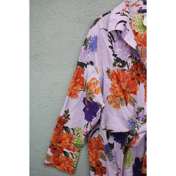 H&M Button Up Long Sleeve Silky Floral Dress-Size Large-Whimsigoth-Cottagecore - Picture 5 of 15